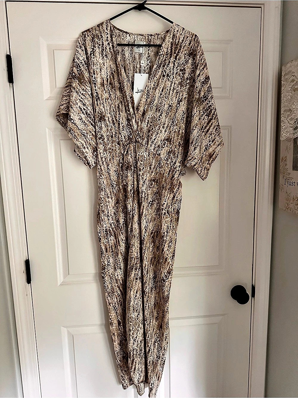 Lezat Animal Print Dress in Brown & White Size Large NWT